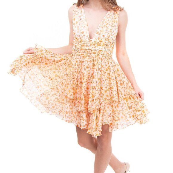 CAROLINE CONSTAS dress Paros Dress in Gold Medium $595 - Picture 8 of 13